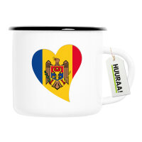 Emaille Tasse Moldau Flagge Herz 300ml Vintage