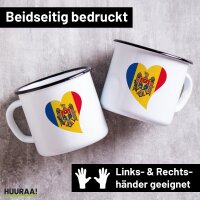 Emaille Tasse Moldau Flagge Herz 300ml Vintage