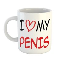Kaffeetasse I love my Penis Weiß 330ml