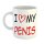 Kaffeetasse I love my Penis Weiß 330ml