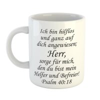 Kaffeetasse Herr sorge für mich, Helfer und Befreier Weiß 330ml
