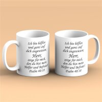 Kaffeetasse Herr sorge für mich, Helfer und Befreier Weiß 330ml