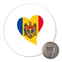Magnet Moldau Flagge Herz 59mm Kühlschrankmagnet