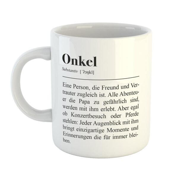 Kaffeetasse Onkel Definition Weiß 330ml