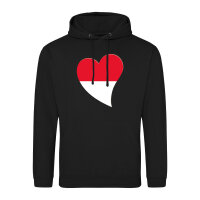Unisex Hoodie Monaco Flagge Herz
