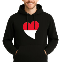 Unisex Hoodie Monaco Flagge Herz