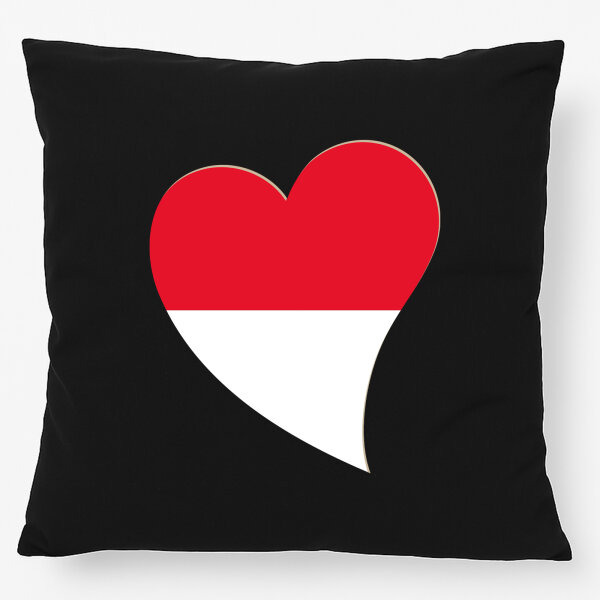 Kissen Monaco Flagge Herz 40x40cm