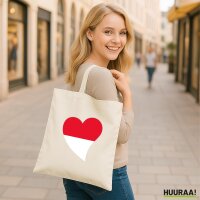 Jutebeutel Monaco Flagge Herz 10 Liter