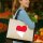 Jutetasche Monaco Flagge Herz 21 Liter Black