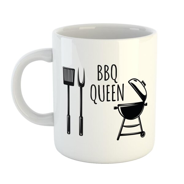 Kaffeetasse BBQ Queen Weiß 330ml