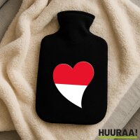 Wärmflasche Monaco Flagge Herz