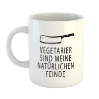Kaffeetasse Vegetarier natürliche Feinde Weiß...