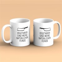 Kaffeetasse Vegetarier natürliche Feinde Weiß...