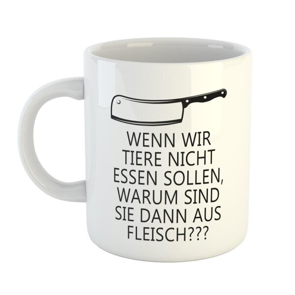 Kaffeetasse Tiere nicht essen warum dann aus Fleisch Weiß 330ml