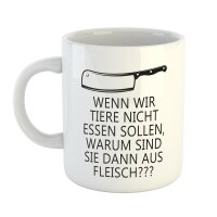 Kaffeetasse Tiere nicht essen warum dann aus Fleisch...
