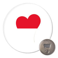 Magnet Monaco Flagge Herz 59mm Kühlschrankmagnet