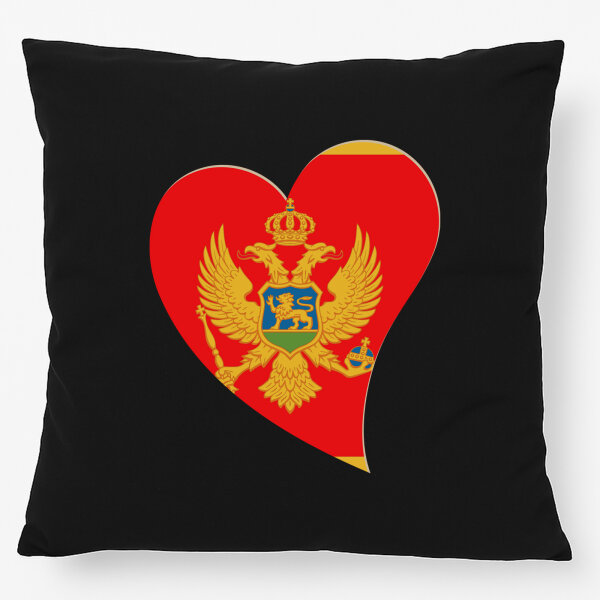Kissen Montenegro Flagge Herz 40x40cm