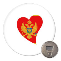 Magnet Montenegro Flagge Herz 59mm Kühlschrankmagnet