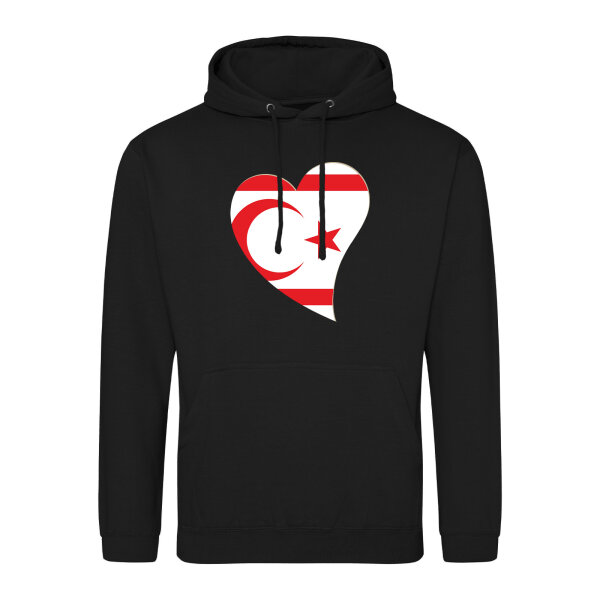 Unisex Hoodie Nordzypern Flagge Herz