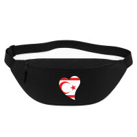 Bauchtasche Nordzypern Flagge Herz 2,5 Liter Black