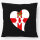Kissen Nordirland Flagge Herz 40x40cm