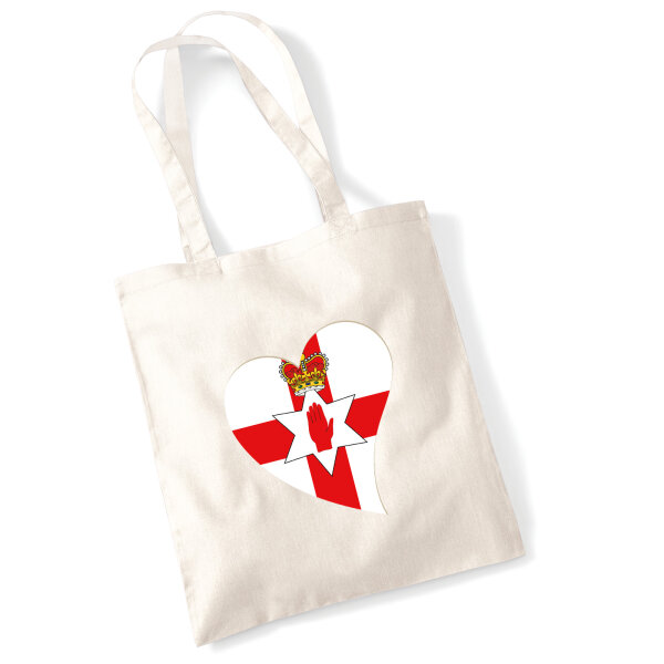 Jutebeutel Nordirland Flagge Herz 10 Liter