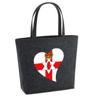 Filz Shopper Nordirland Flagge Herz 22 Liter