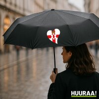 Regenschirm Nordirland Flagge Herz 98cm Schwarz