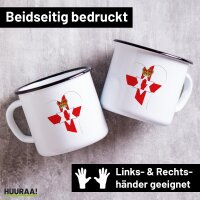 Emaille Tasse Nordirland Flagge Herz 300ml Vintage