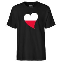 Herren T-Shirt Polen Flagge Herz