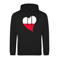 Unisex Hoodie Polen Flagge Herz