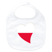 Baby L&auml;tzchen Polen Flagge Herz Klettverschluss