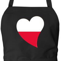 Sch&uuml;rze Polen Flagge Herz mit Taschen