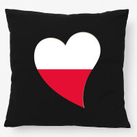 Kissen Polen Flagge Herz 40x40cm