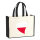 Jutetasche Polen Flagge Herz 21 Liter Black