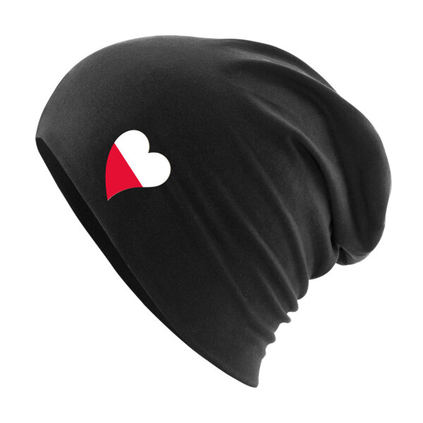 Beanie Polen Flagge Herz