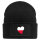 Beanie mit Patch Polen Flagge Herz Black