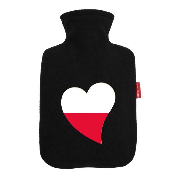 Wärmflasche Polen Flagge Herz
