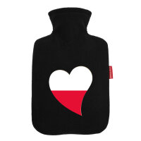 Wärmflasche Polen Flagge Herz