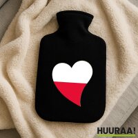 Wärmflasche Polen Flagge Herz