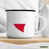 Emaille Tasse Polen Flagge Herz 300ml Vintage