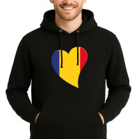 Unisex Hoodie Rumänien Flagge Herz
