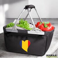Einkaufskorb faltbar Rumänien Flagge Herz 20 Liter...