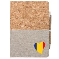 Notizbuch A5 Rumänien Flagge Herz 80 Blatt inkl....