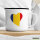 Emaille Tasse Rumänien Flagge Herz 300ml Vintage
