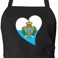 Sch&uuml;rze San Marino Flagge Herz mit Taschen