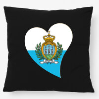 Kissen San Marino Flagge Herz 40x40cm