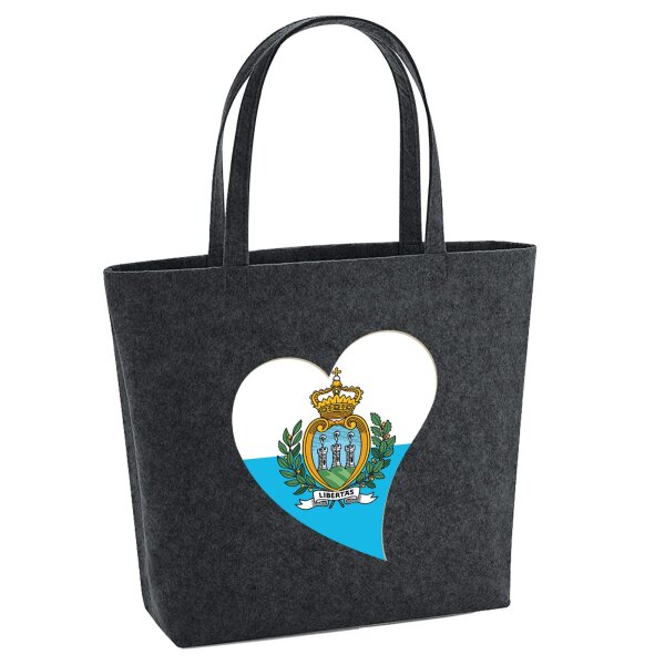 Filzshopper San Marino Flagge Herz, 22 Liter