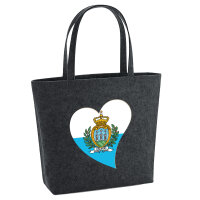 Filz Shopper San Marino Flagge Herz 22 Liter
