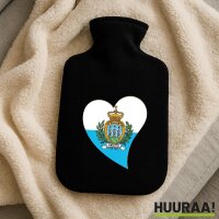 Wärmflasche San Marino Flagge Herz